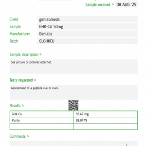 GHK-Cu 50mg certificate of analysis