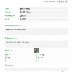SS-31 10mg research peptide vial – Elamipretide
