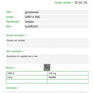GHRP-6 5mg Certificate of Analysis