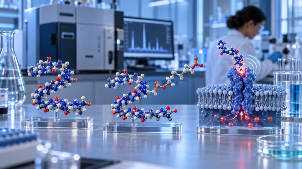 Laboratory molecular models for CJC-1295 DAC and ipamorelin research
